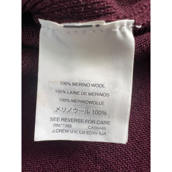 J Crew Women's Merino Wool V-Neck Sweater Drawstring Sleeves Cabernet Size XS - Picture 5 of 12